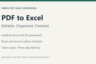 convert simple PDF tables to a checked excel spreadsheet