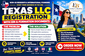register your texas llc with ein and formation documents for nonresident owners