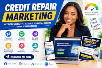 credit repair leads website facebook ads social media marketing flyer