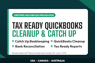 do tax ready quickbooks cleanup and catch up bookkeeping