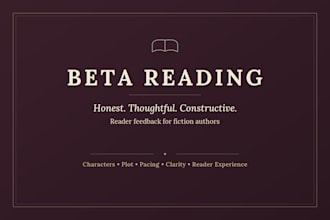 beta read your book with honest feedback