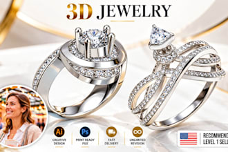 create 3d jewelry cad rings, bracelets and pendants textures engraving printing