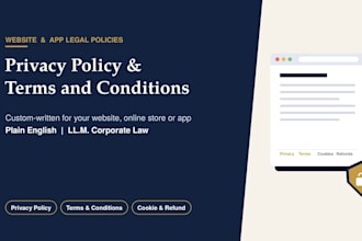 write your privacy policy and terms and conditions