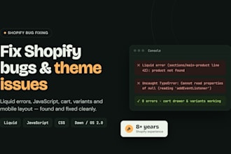 quickly fix shopify bugs, liquid errors and theme issues