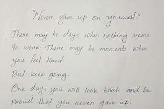 handwrite your notes, letters and documents in neat cursive handwriting