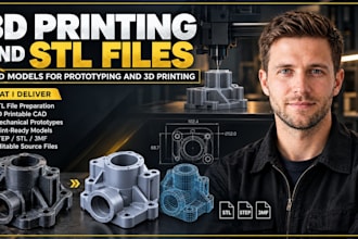 3d printing design and stl file editing for mechanical parts and prototypes