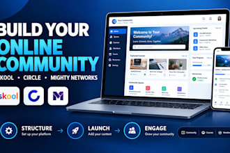 set up skool community, circle or mighty networks