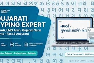 do gujrati typing,data entry and english to gujarati translation
