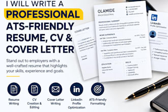 write a professional ats resume, and cover letter
