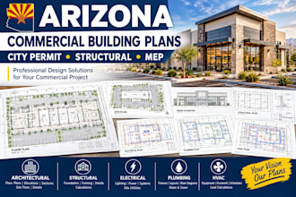 design arizona commercial building plans with city permit structural and mep