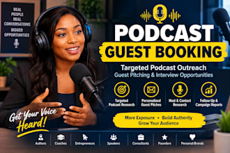 do podcast guest booking and targeted outreach