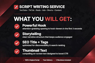 write viral youtube script for faceless channel