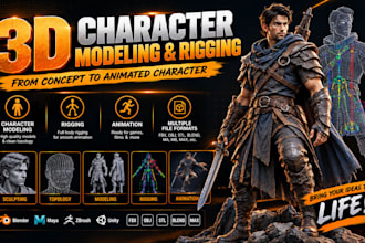 do 3d rigging, 3d character rigging, blender rigging, 3d character, 3d animation