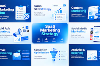 create a saas marketing strategy using SEO, content, social media and paids ads