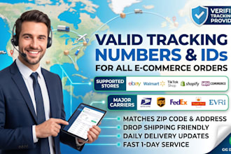 provide valid track numbers and tracking ids for ecommerce orders