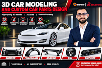 3d car model widebody kit vehicle design automotive cad design for 3d printing
