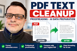 proofread and clean extracted PDF text for ai data preparation