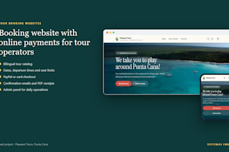 build a tour booking website with online payments and admin panel