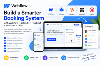 create webflow site intercom twilio hubspot calendly booking system