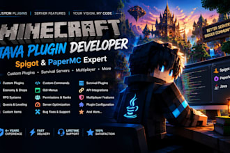 develop custom minecraft java plugins for survival, spigot, and papermc servers