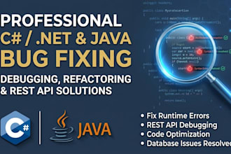 fix bugs and resolve errors in csharp dotnet and java applications