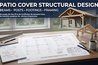 patio cover structural design, beam post footing and framing calculations