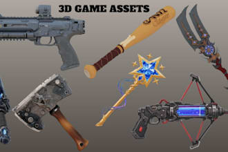 create custom 3d game assets and vrchat props, vrc assets ready for your project