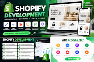 customize shopify store, fix bugs and develop custom features