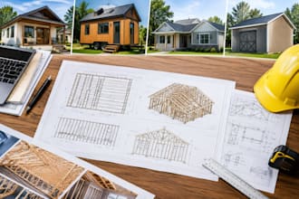 design structural framing plans for adu, tiny house, modular home and shed