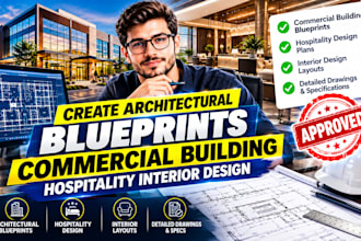 create architectural blueprints commercial building hospitality interior design