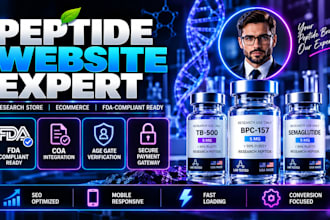 build fda compliant peptide website or research peptide website on woocommerce