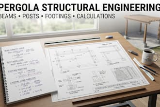 pergola structural engineering, beam post footing design and calculations