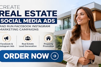 create real estate social media ads and run facebook instagram marketing campaig