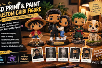 3d print and paint funko style custom figure chibi collectible toy