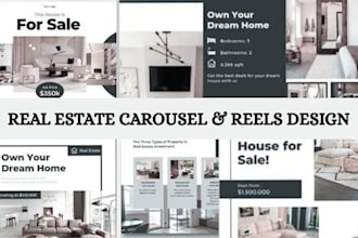 design promotional instagram carousels and reels for real estate property agents