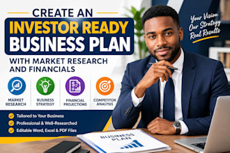 create an investor ready business plan with market research and financial