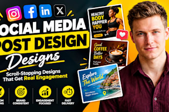 design custom instagram post, social media post design and facebook ad creative