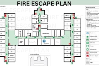 create a professional fire escape plan evacuation floor plan