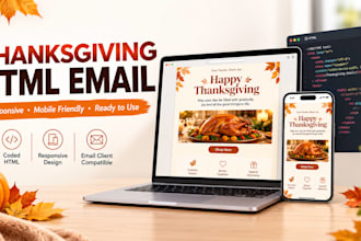 design professional thanksgiving email templates and newsletters