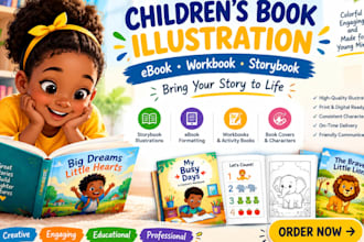 illustrate a childrens storybook ebook or educational workbook