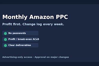 manage your amazon PPC each month for profit not vanity metrics