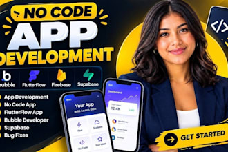 do bubble flutterflow no code app development firebase supabase bug fixes