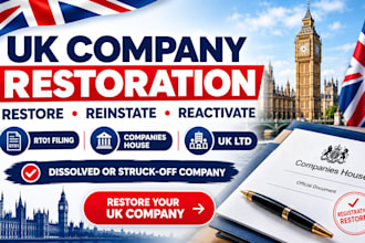 restore your dissolved UK company and file rt01