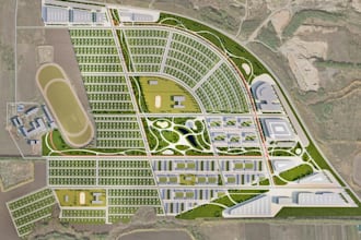 plan 2d site layout, commercial development, real estate plot, landscape map