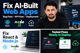 fix bugs and deploy your ai built react or node js web app
