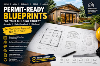 city permit blueprints 2d floor plan shed adu garage deck