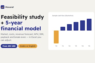 write a business plan and feasibility study with financial model