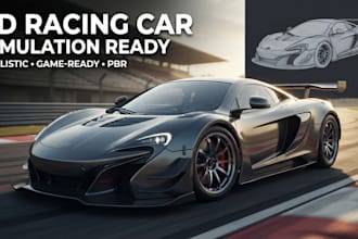 design 3d sport car, game ready car, 3d sport vehicle model, 3d racing game car
