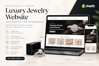 design luxury jewelry website, jewelry shopify store, diamond jewelry website
