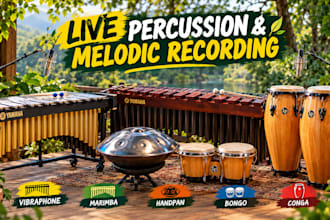 record professional vibraphone, marimba, handpan, bongo and conga